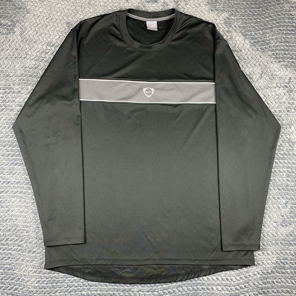 Vintage Nike Center Swoosh Shirt Mens Size XL Black Short Sleeve Y2K VTG